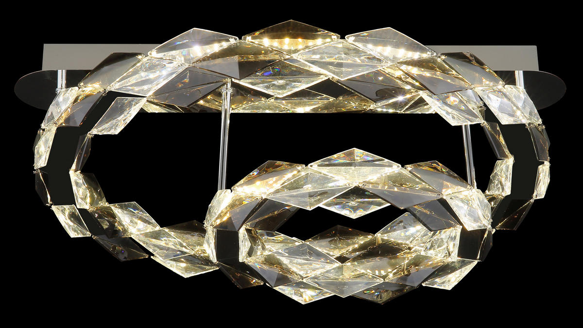 GLOBO LED-Deckenleuchte transparent Chrom Rauch Acryl Metall H/D: ca. 24x55 cm KARILION - Rauch/Chrom (55,00/24,00cm) - GLOBO