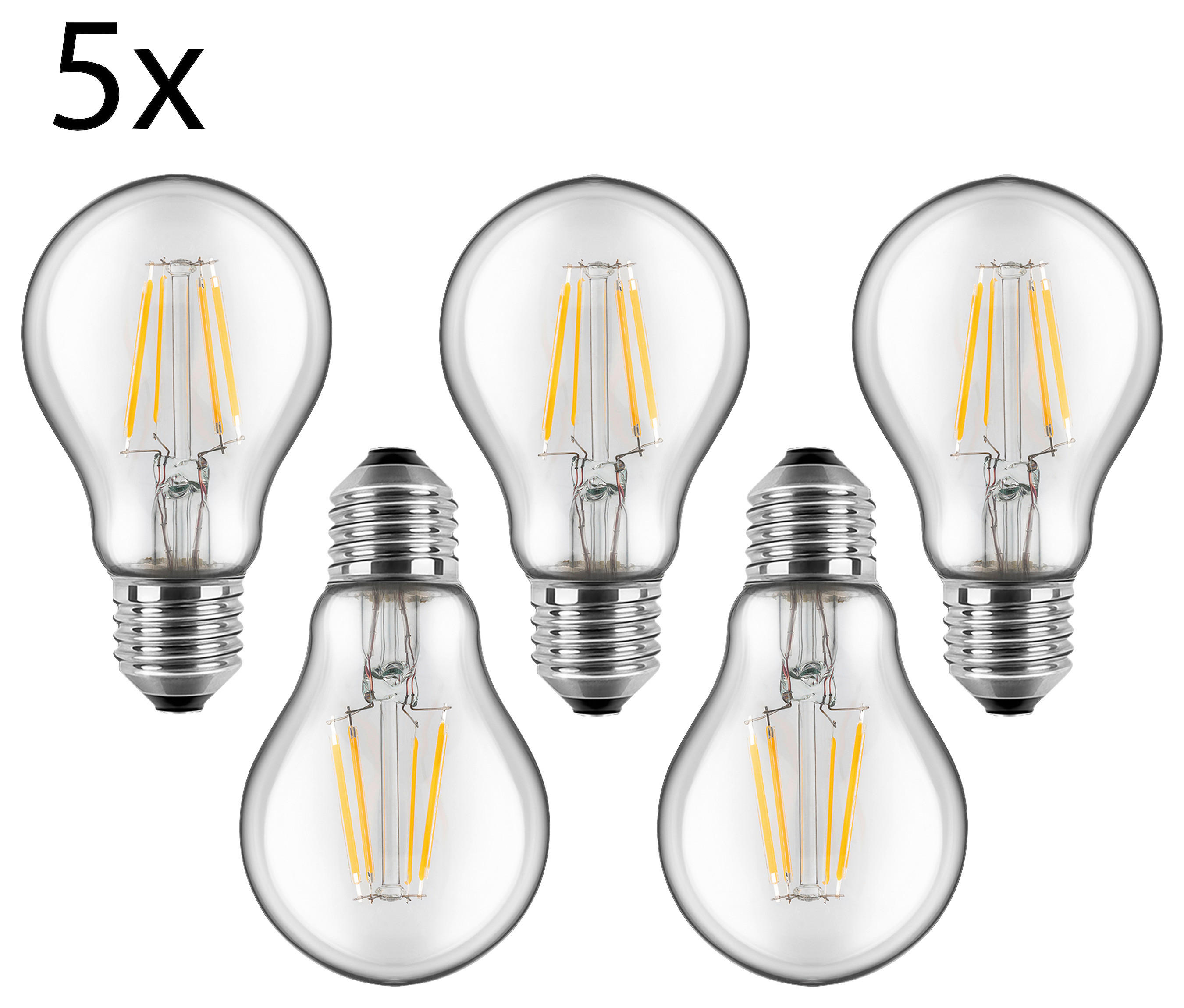 Blulaxa Leuchtmittel 49252 E27 LED-Leuchtmittel_5erPack E27 - klar (6,00cm) - Blulaxa