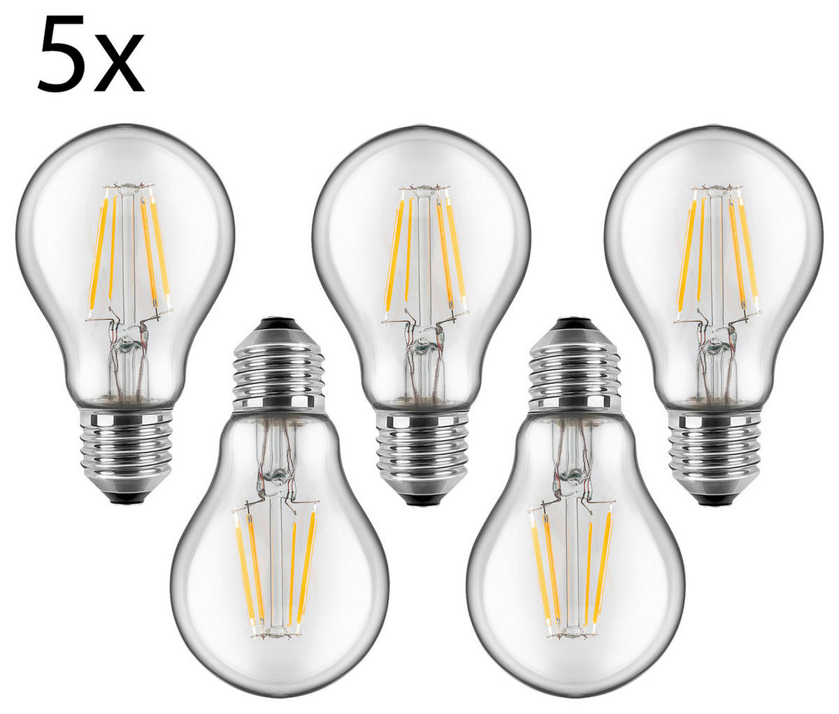 Blulaxa Leuchtmittel 49252 E27 LED-Leuchtmittel_5erPack E27 - klar (6,00cm) - Blulaxa