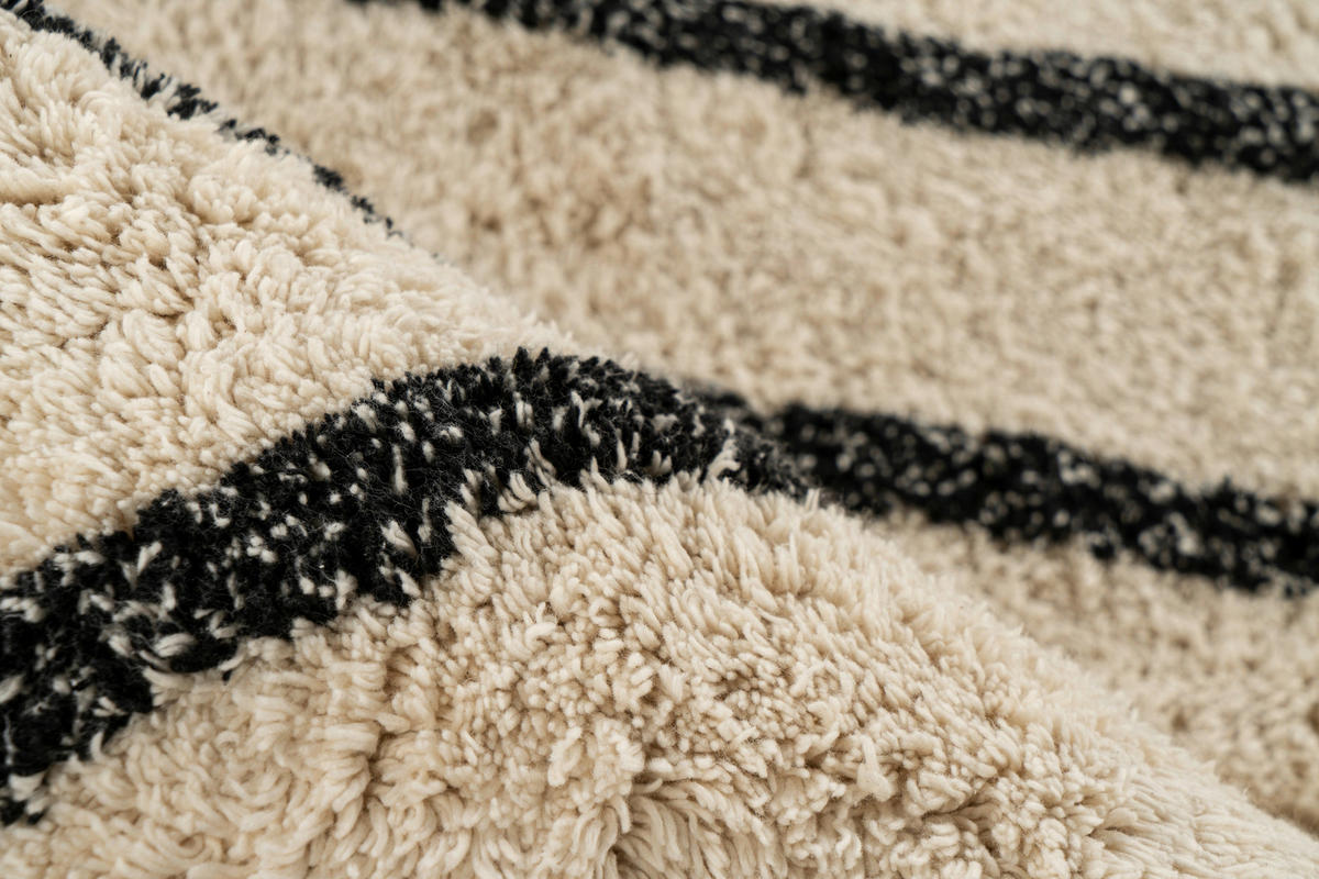 360Living Teppich Mylen schwarz B/L: ca. 80x150 cm Mylen - creme/schwarz (80,00/150,00cm) - 360Living
