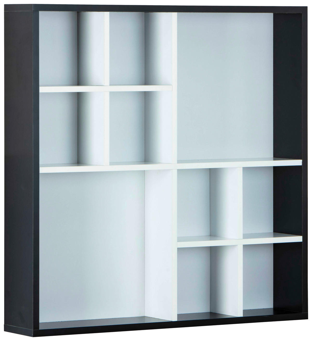 Vitrine Decem weiß schwarz MDF B/H/T: ca. 70x70x13 cm Decem - weiß/schwarz (70,00/70,00/13,00cm) - Inter Link