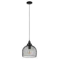 Eglo Pendelleuchte schwarz Metall B/H/L: ca. 28x110x28 cm E27 1 Brennstellen Straiton - schwarz (28,00/28,00/110,00cm) - Eglo