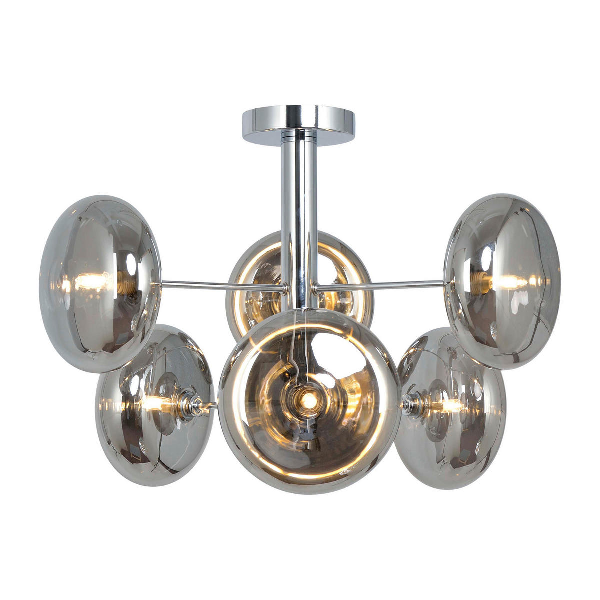 Näve Leuchten Deckenleuchte 1388397 Chrom Glas Metall B/H/T: ca. 53x38x53 cm G9 6 Brennstellen Orion - Chrom (53,00/38,00/53,00cm) - Näve Leuchten