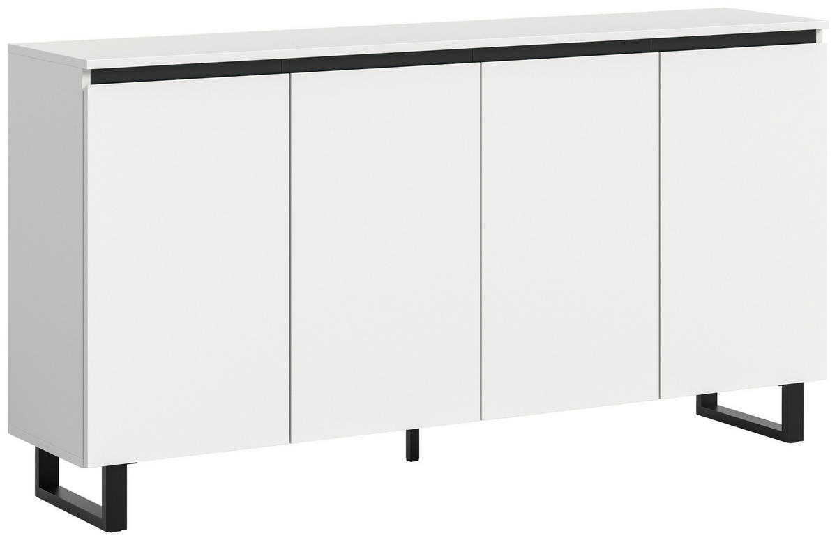 Sideboard Tomasa weiß schwarz B/H/T: ca. 160x84x36 cm Tomasa - weiß/schwarz (160,00/84,00/36,00cm) - xonox.home