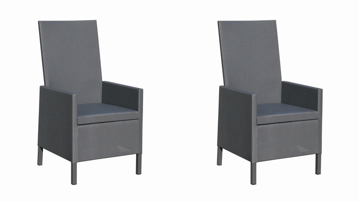 Grasekamp Hochlehner-Set Sol anthrazit Aluminium B/H/L: ca. 57x58x109 cm Sol - anthrazit (109,00/57,00/58,00cm) - Grasekamp