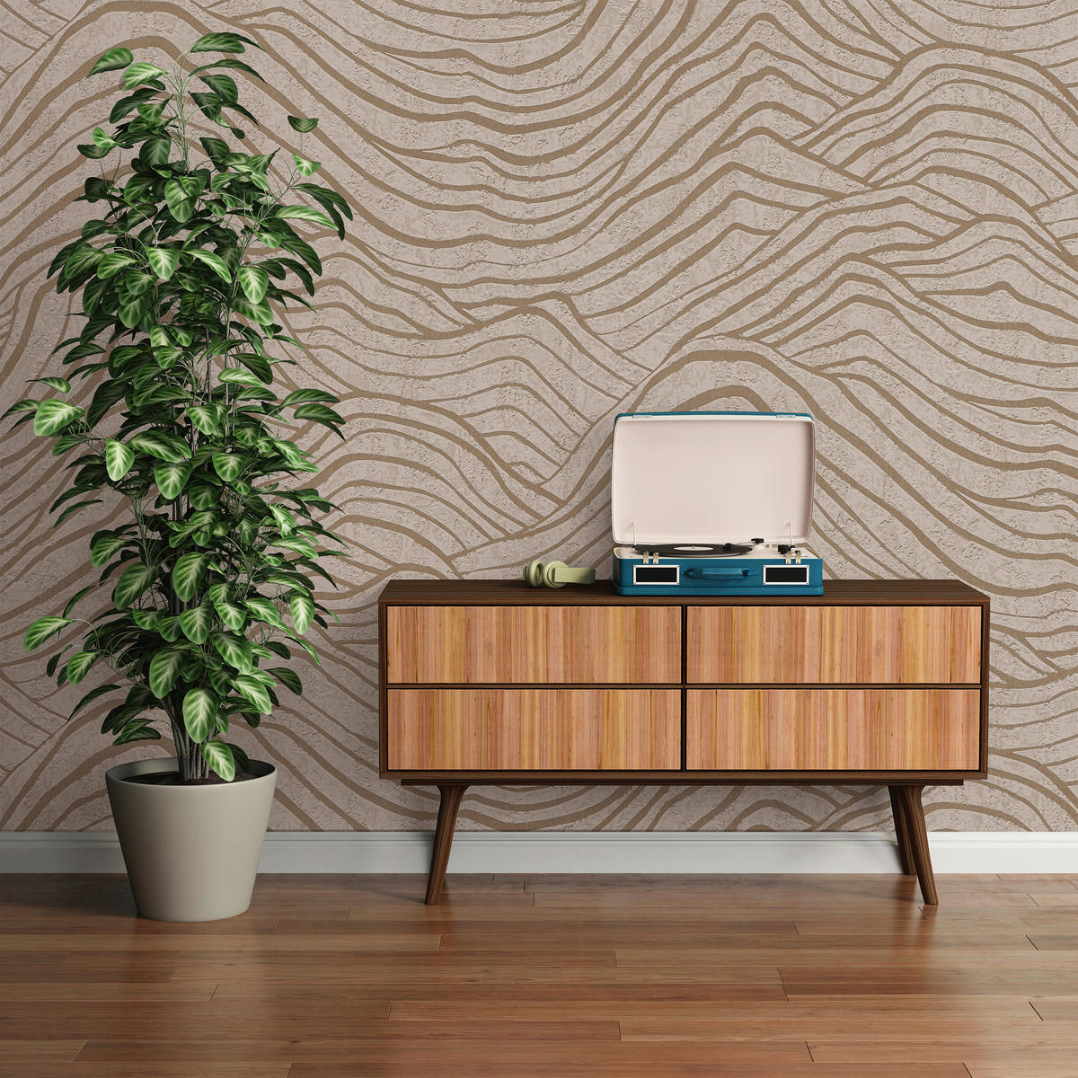 A.S.Création Vliestapete beige grau gold B/H/D: ca. 53x1005x8,4 cm Vliestapete - beige/gold (8,40/1005,00cm) - A.S.Creation