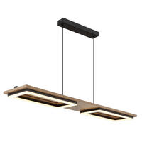 GLOBO Pendelleuchte BRUCE - dunkelbraun/schwarz (90,00/18,00/120,00cm) - GLOBO