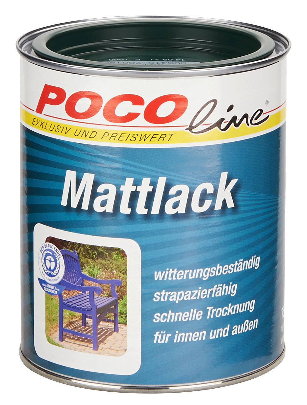 POCOline Acyl Buntlack moosgrün matt ca. 0,75 l Mattlack_Acryl_2in1 750ml - moosgrün (750ml) - POCOline