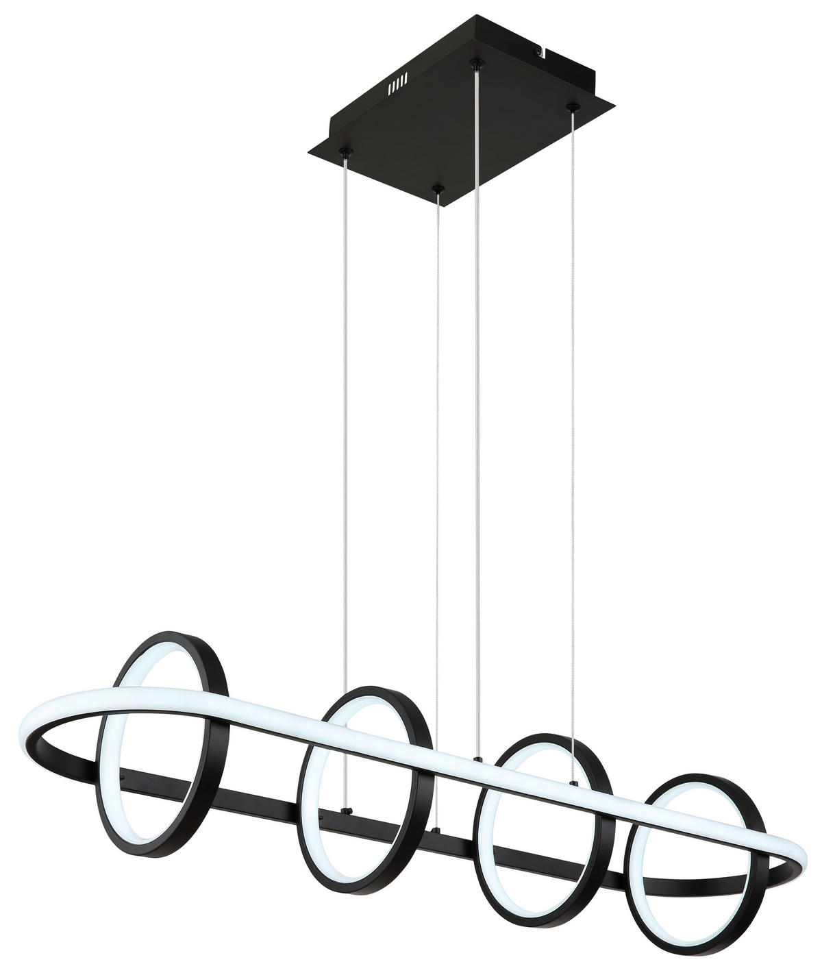 GLOBO Pendelleuchte schwarz Silikon Aluminium Metall B/H/T: ca. 28x120x90 cm 1.0 Brennstellen 67194-60R - schwarz (28,00/120,00/90,00cm) - GLOBO