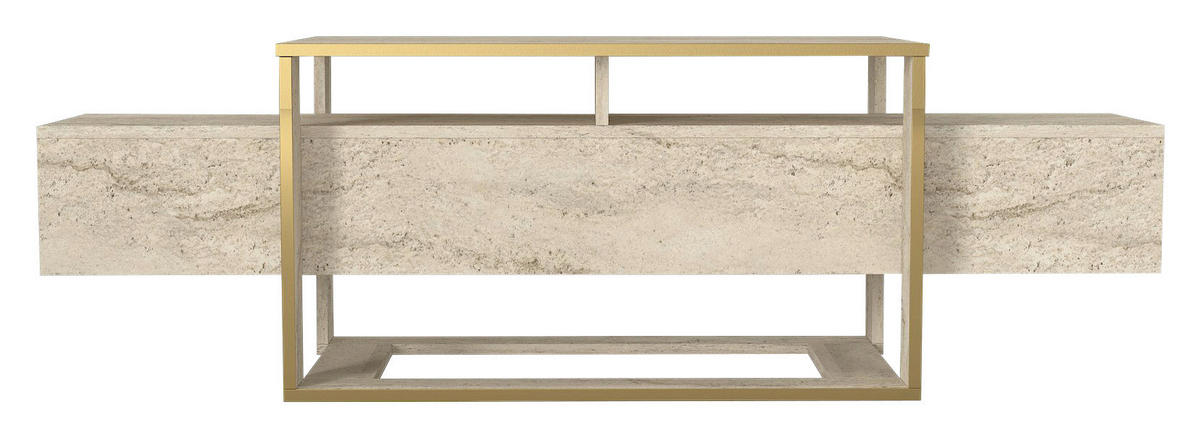 TV-Lowboard Bianco beige granit Optik B/H/T: ca. 160x49,8x46,1 cm Bianco - beige/granit (160,00/49,80/46,10cm) - moebel17