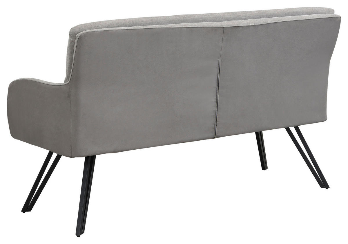 Sitzbank TINO schwarz grau Metall Microfaser B/H/T: ca. 140x94x67 cm TINO - schwarz/grau (140,00/94,00/67,00cm) - byLIVING