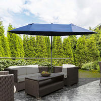 Outsunny Sonnenschirm blau Stahl B/H/L: ca. 270x240x460 cm Sonnenschirm - blau (460,00/270,00/240,00cm) - Outsunny