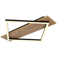 GLOBO LED-Deckenleuchte BEATRIX 67330-18 mattschwarz Opal Metall Kunststoff MDF B/H/L: ca. 52x6x46,7 cm 1 Brennstellen BEATRIX I - Opal/mattschwarz (46,70/52,00/6,00cm) - GLOBO
