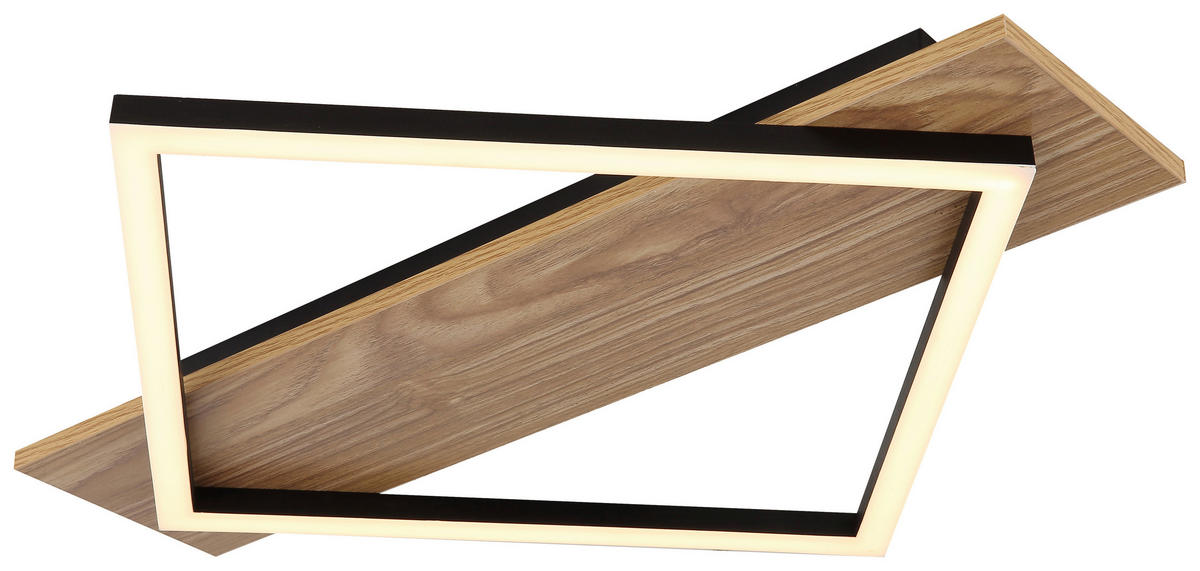 GLOBO LED-Deckenleuchte BEATRIX 67330-18 mattschwarz Opal Metall Kunststoff MDF B/H/L: ca. 52x6x46,7 cm 1 Brennstellen BEATRIX I - Opal/mattschwarz (46,70/52,00/6,00cm) - GLOBO