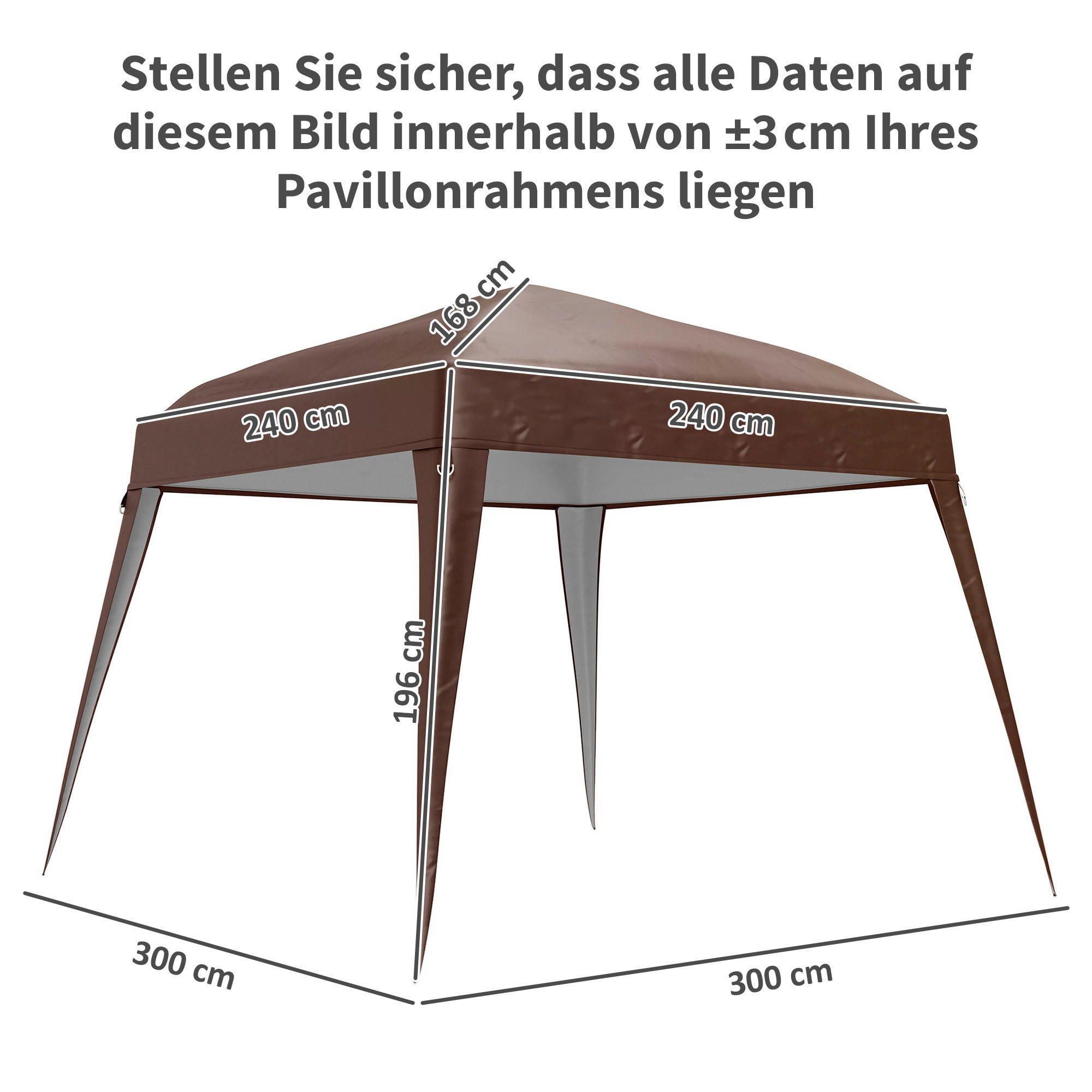 Outsunny Ersatzdach kaffee Polyester B/H/L: ca. 300x1x300 cm Ersatzdach - kaffee (300,00/300,00/1,00cm) - Outsunny
