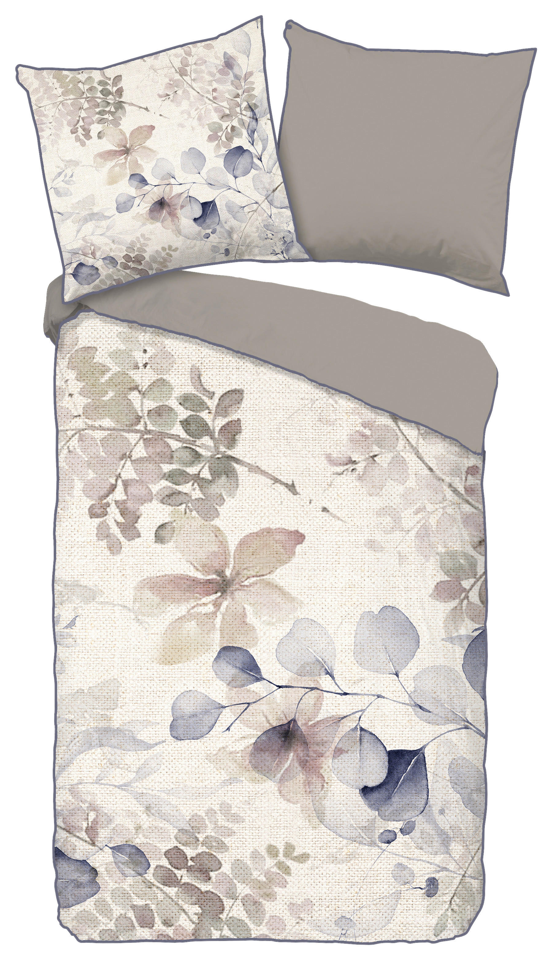 Baumwoll Bettwäsche Fivien Satin Fivien - sand (135,00/200,00cm) - Descanso