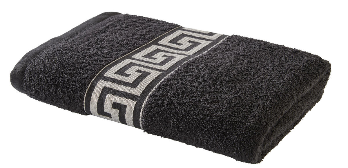 Duschtuch Mäander Mäander - schwarz (70,00/140,00cm) - POCOline