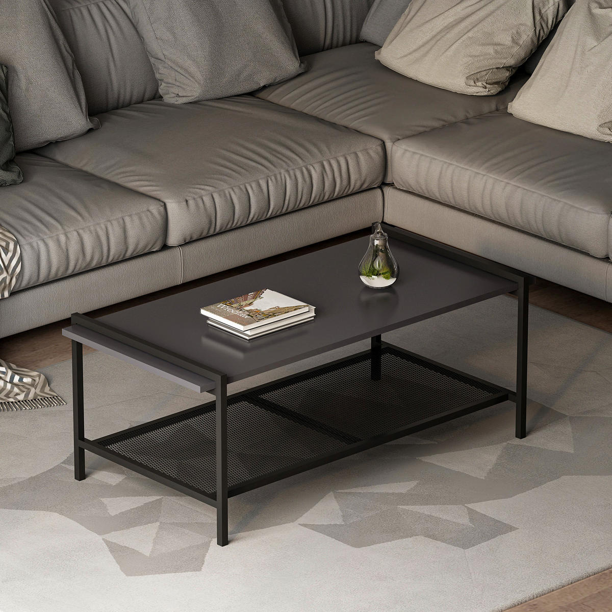 Couchtisch Lara anthrazit B/H/T: ca. 120x45x60 cm Lara - anthrazit (120,00/45,00/60,00cm) - moebel17