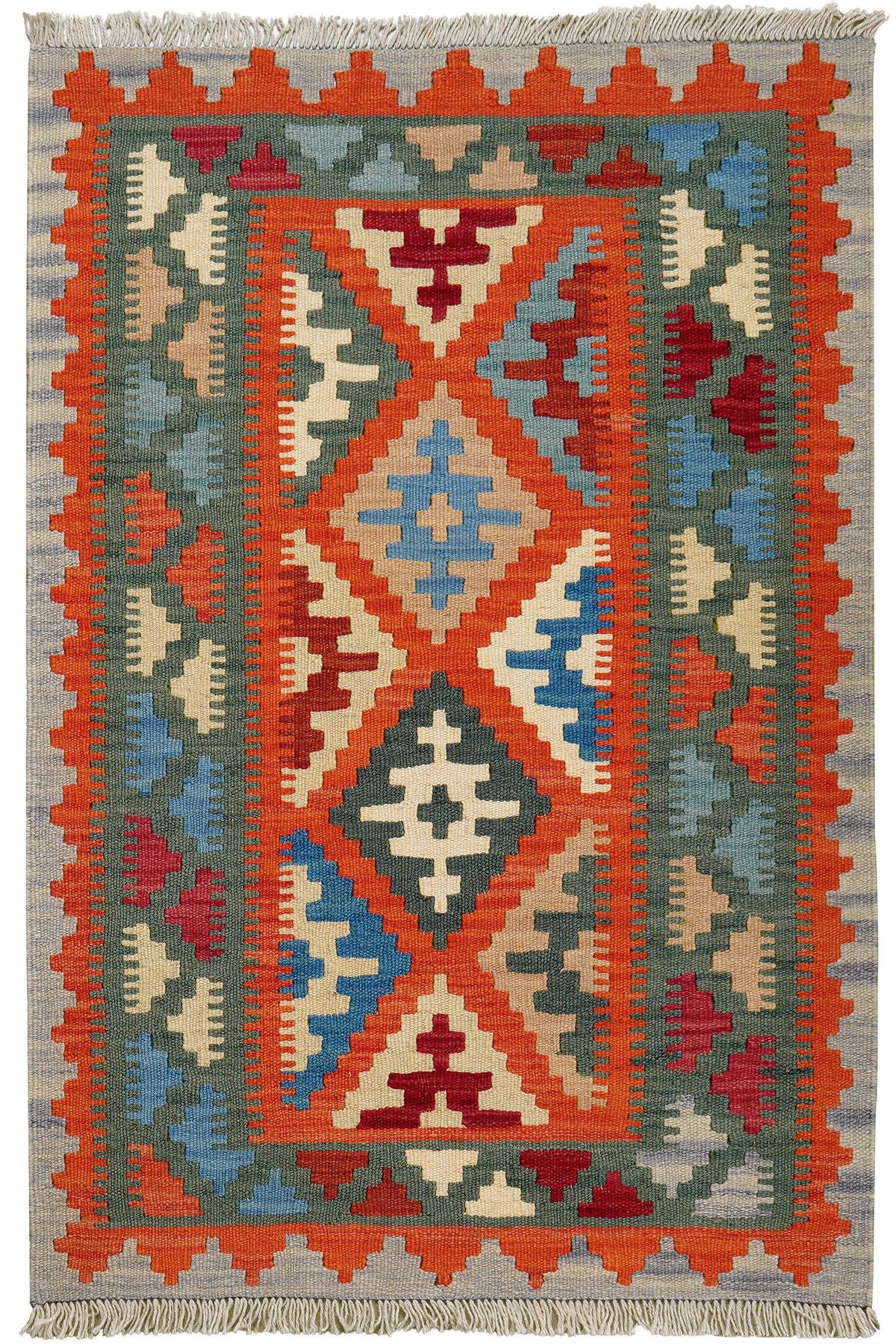 PersaTepp Teppich Kelim Gashgai grün B/H/L: ca. 82x1x122 cm Kelim Gashgai - rot/grün (122,00/82,00/1,00cm) - PersaTepp