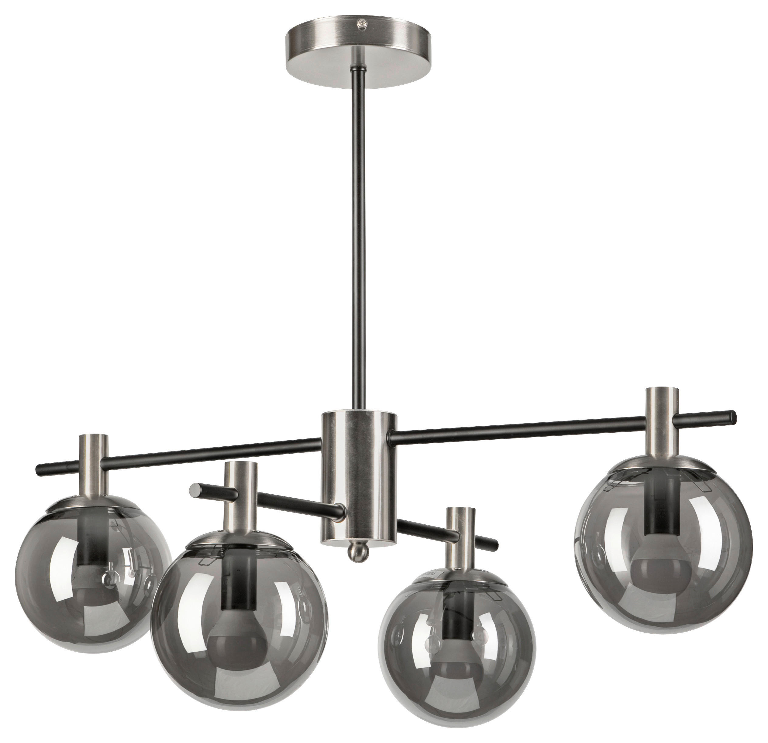 Lamkur Deckenleuchte Chrom Glas Stahl B/H/L: ca. 61x53x61 cm E14 4 Brennstellen LILOU - Chrom (61,00/61,00/53,00cm) - Lamkur