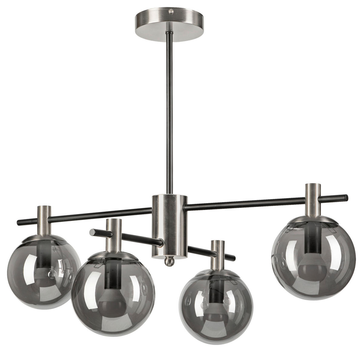 Lamkur Deckenleuchte Chrom Glas Stahl B/H/L: ca. 61x53x61 cm E14 4 Brennstellen LILOU - Chrom (61,00/61,00/53,00cm) - Lamkur