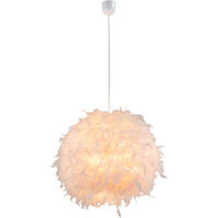 GLOBO Pendelleuchte weiß Textil Kunststoff H/T: ca. 120x45 cm E27 1 Brennstellen KATUNGA - weiß (45,00cm) - GLOBO
