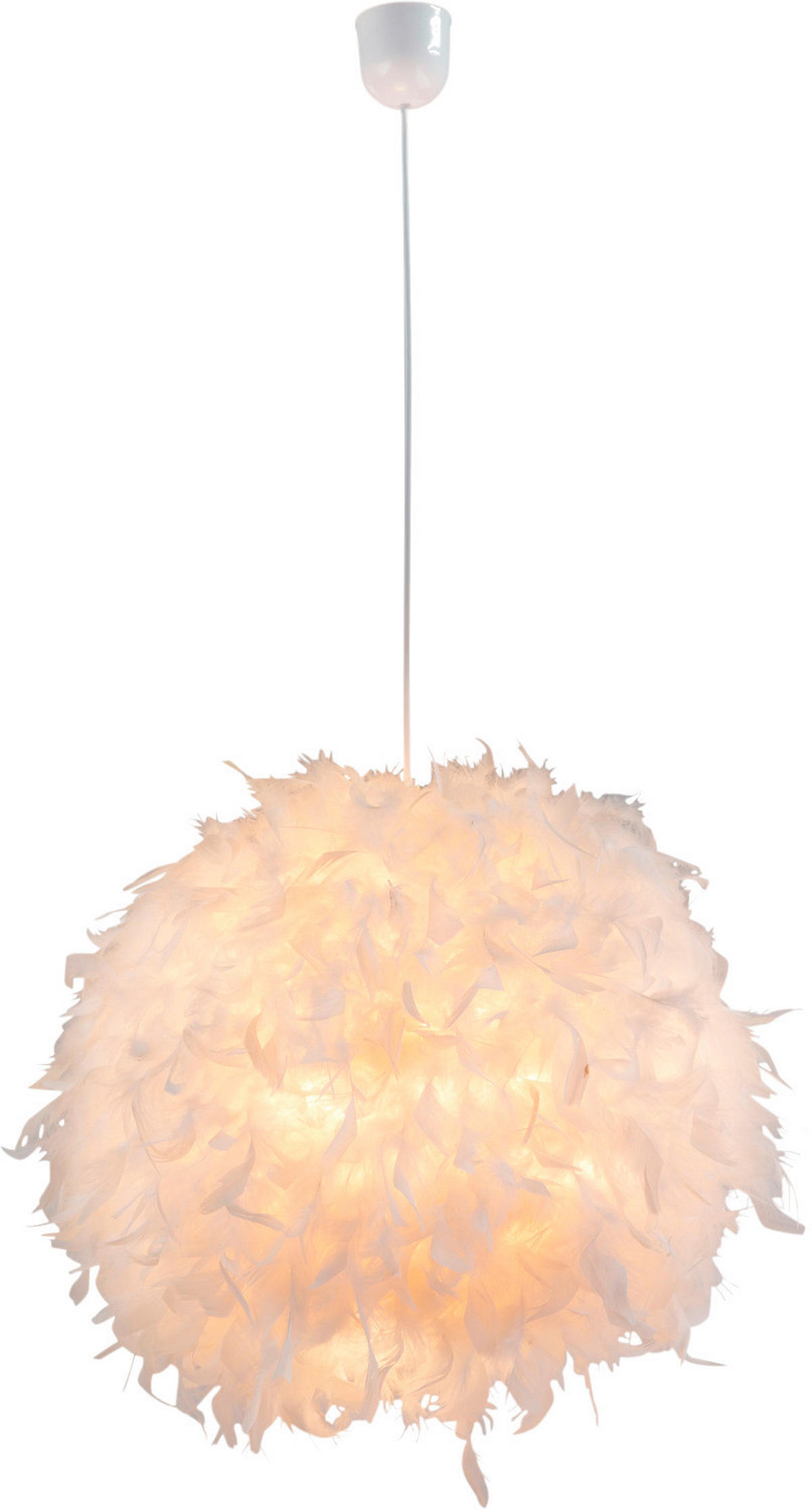GLOBO Pendelleuchte weiß Textil Kunststoff H/T: ca. 120x45 cm E27 1 Brennstellen KATUNGA - weiß (45,00cm) - GLOBO