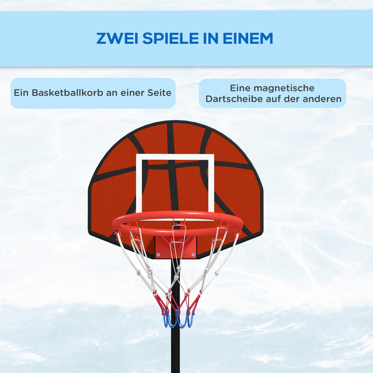 SPORTNOW Basketballständer braun Stahl B/H/L: ca. 38x179x38 cm Basketballständer - braun/schwarz (38,00/38,00/179,00cm) - SPORTNOW
