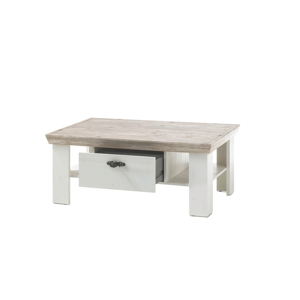 Thumbnail - Couchtisch Florenz weiß Pinie B/H/T: ca. 109x45x69 cm