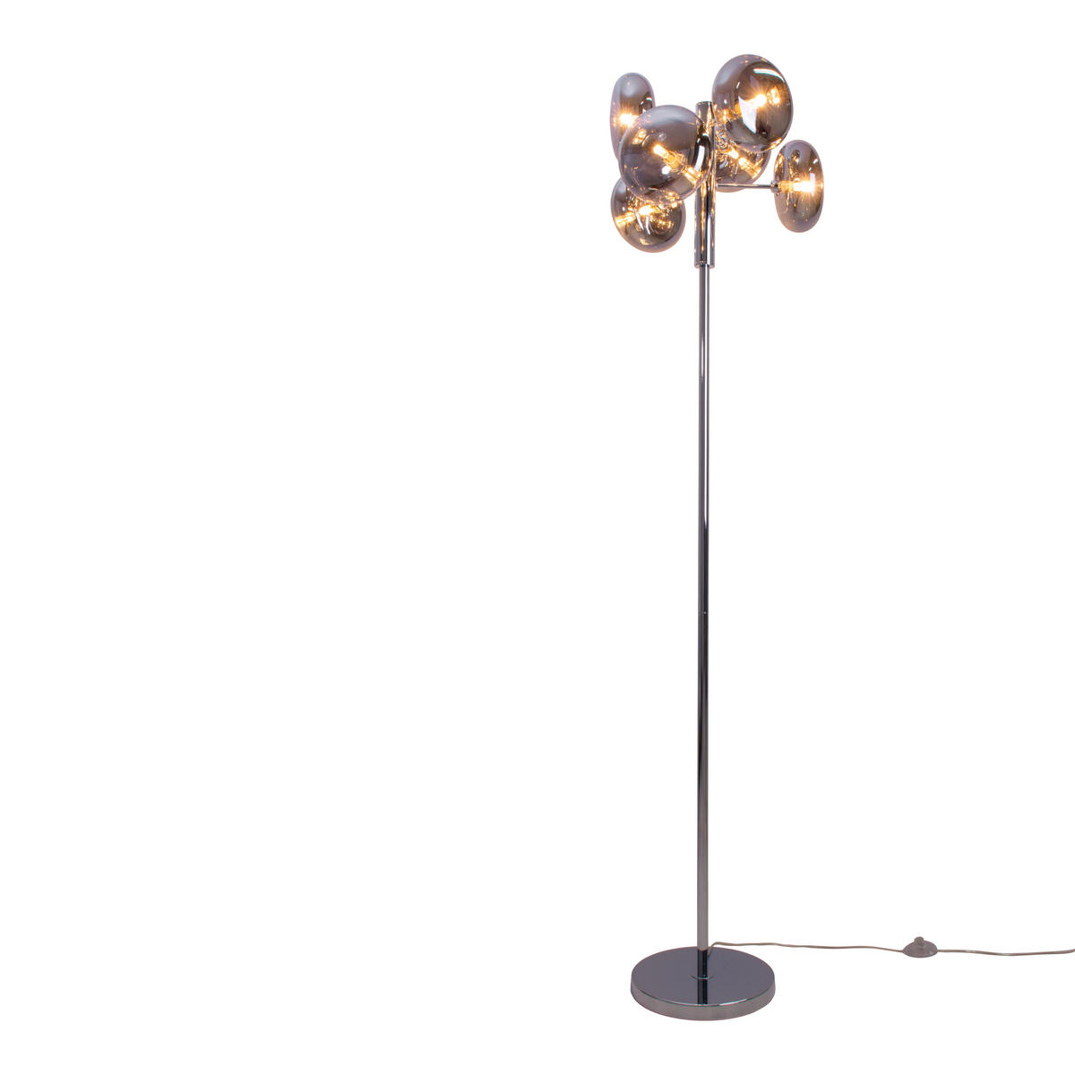 Näve Leuchten Stehleuchte 2070597 Chrom Metall Glas B/H/T: ca. 44x165x44 cm 6 Brennstellen Orion - Chrom (44,00/165,00/44,00cm) - Näve Leuchten