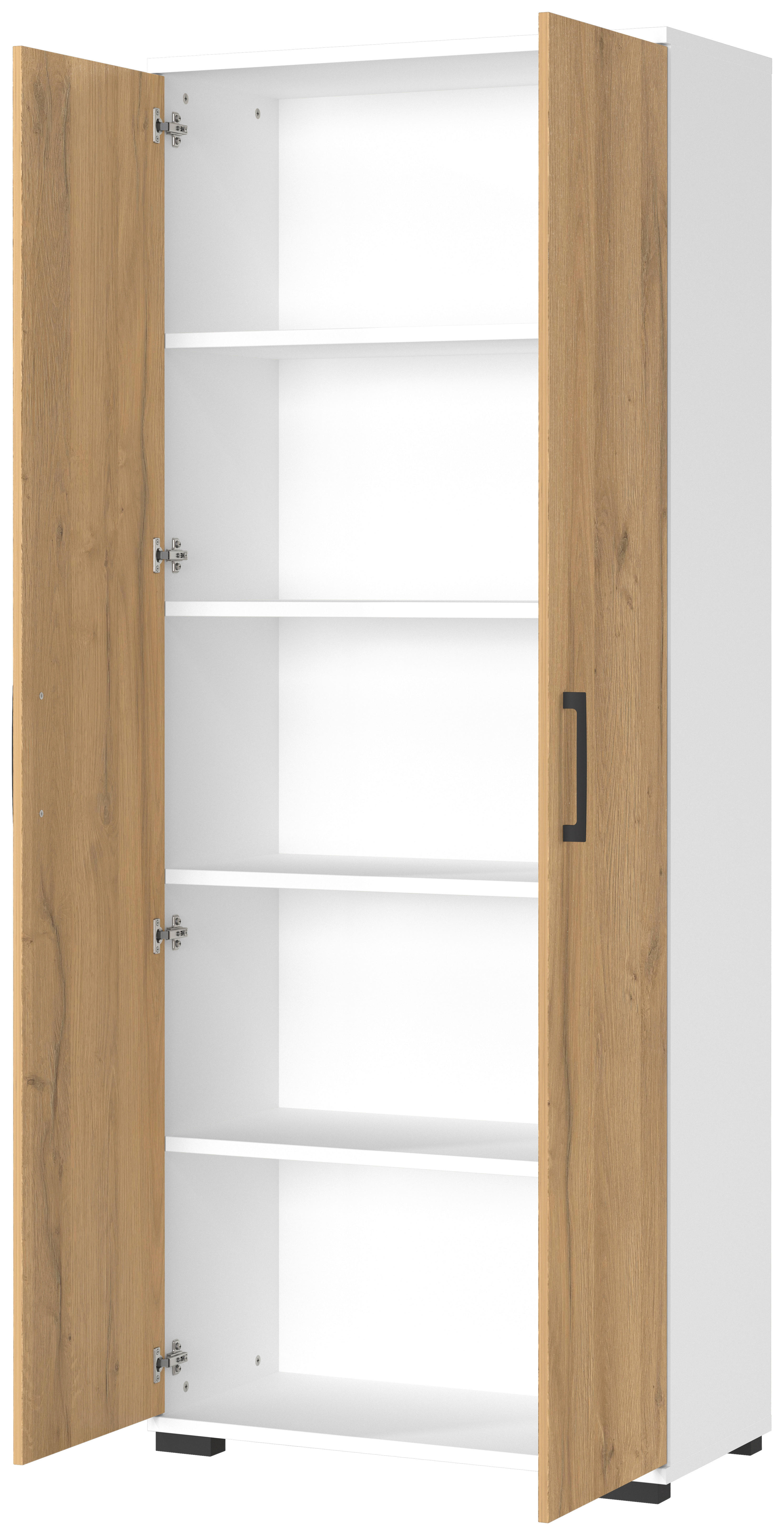 Aktenschrank 4250-559 Eiche Grand-Son Nachbildung weiß B/H/T: ca. 80x200x40 cm 4250-559 - Eiche/weiß (80,00/200,00/40,00cm) - Germania