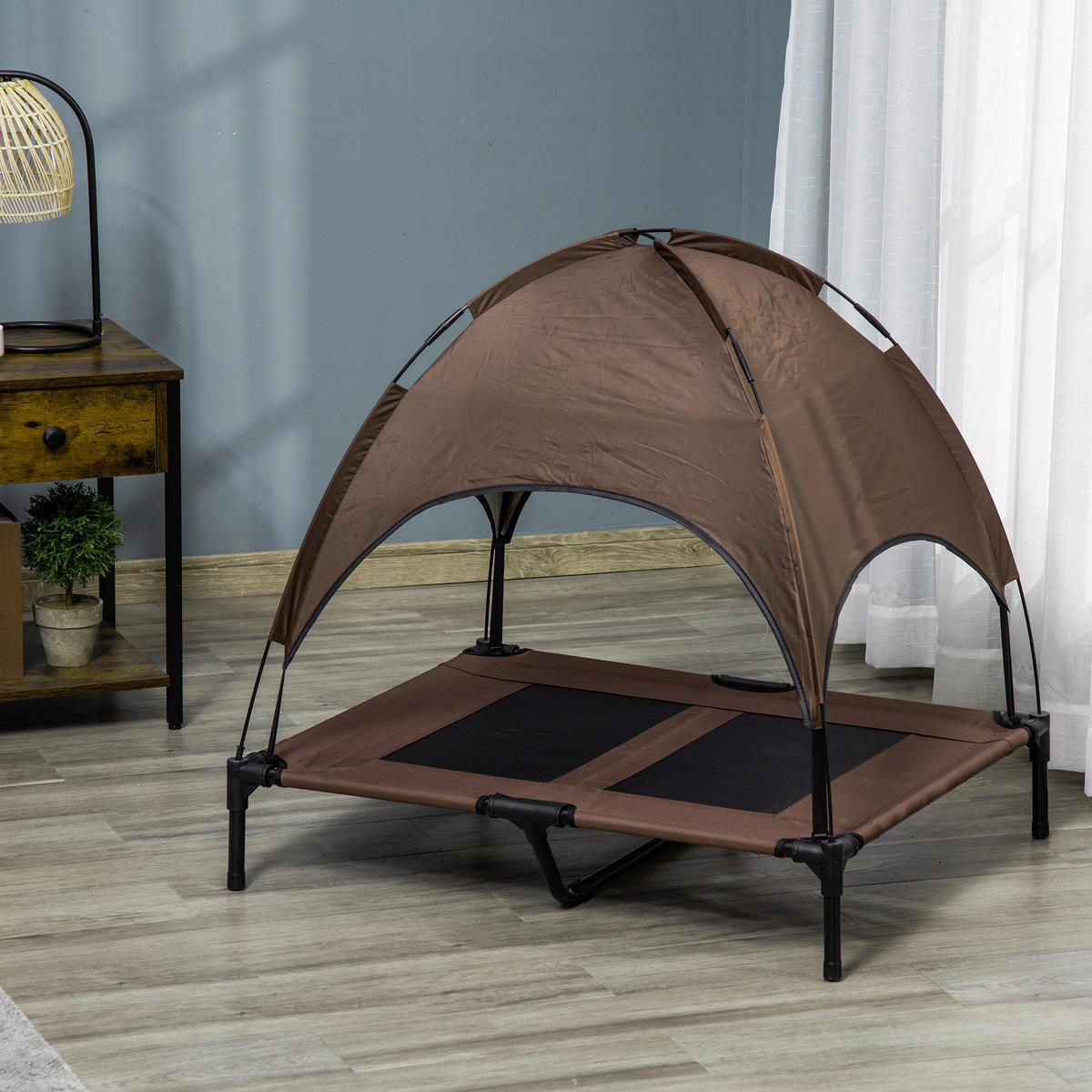 PawHut Hunde-Zubehör schwarz Polyester B/H/L: ca. 76x92x90 cm Hundebett - schwarz (90,00/76,00/92,00cm) - PawHut