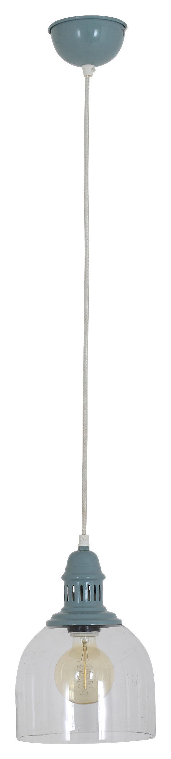 Näve Leuchten Pendelleuchte 6074117 grün Metall Glas B/H/T: ca. 18,5x110x18,5 cm E27 1 Brennstellen Mumbai - grün (18,50/110,00/18,50cm) - Näve Leuchten