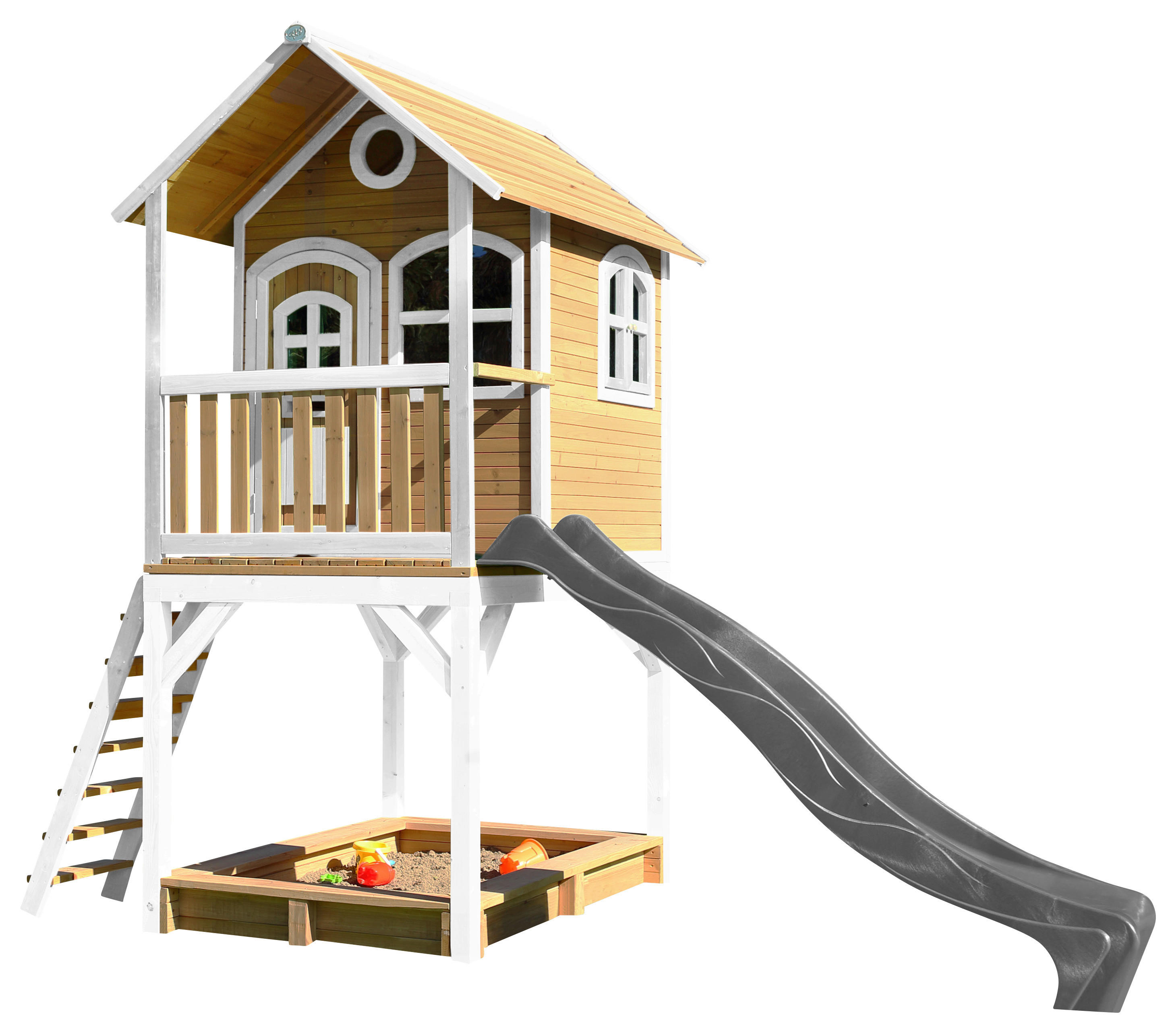 AXI Spielhaus Sarah braun B/H/L: ca. 370x291x191 cm Sarah - braun/weiß (191,00/370,00/291,00cm) - AXI