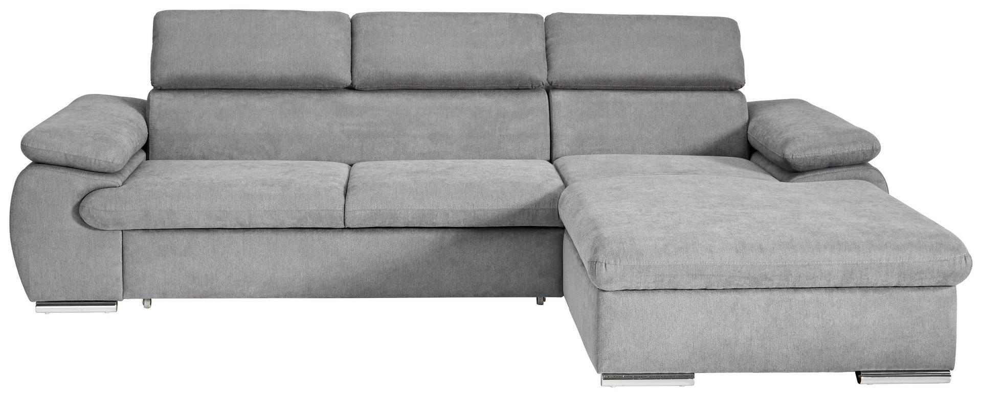 Ecksofa mit Bettfunktion und Bettkasten graubraun Como_2F-OT_Ecksofa - graubraun/Chrom
