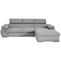 Ecksofa mit Bettfunktion und Bettkasten graubraun Como_2F-OT_Ecksofa - graubraun/Chrom
