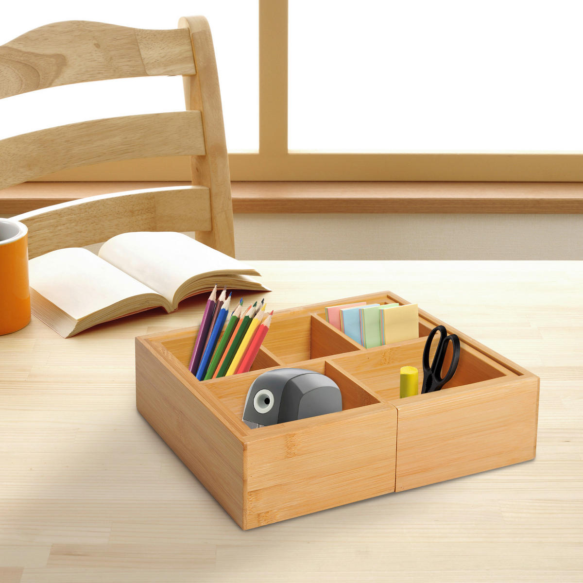 Aufbewahrungsbox 833-470 natur Bambus B/H/T: ca. 24,6x17,6x7 cm 833-470 - natur (24,60/17,60/7,00cm) - HOMCOM
