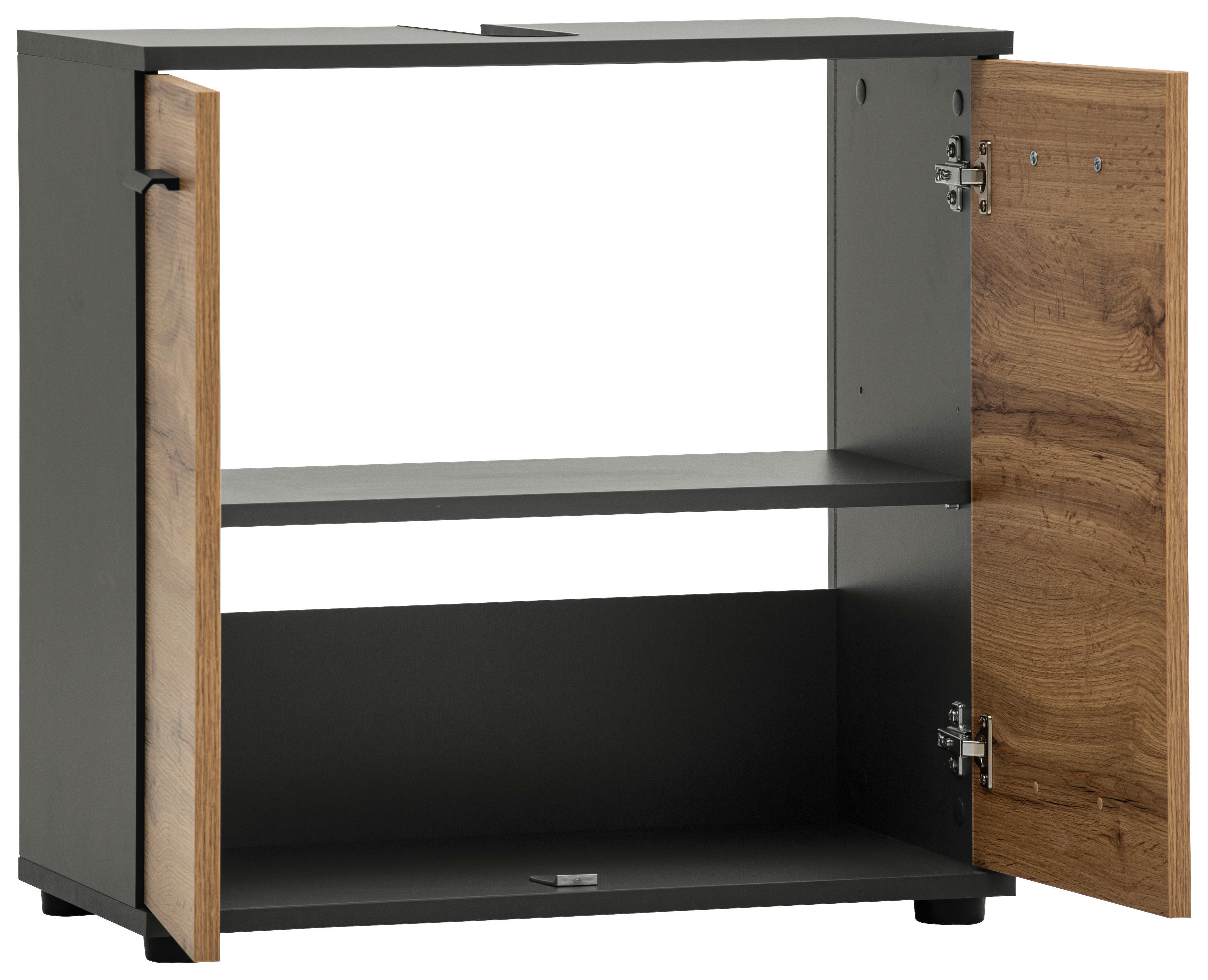 Waschbeckenunterschrank Lanos Eiche Nachbildung anthrazit B/H/T: ca. 60x60x33 cm Lanos - Eiche/anthrazit (60,00/60,00/33,00cm)