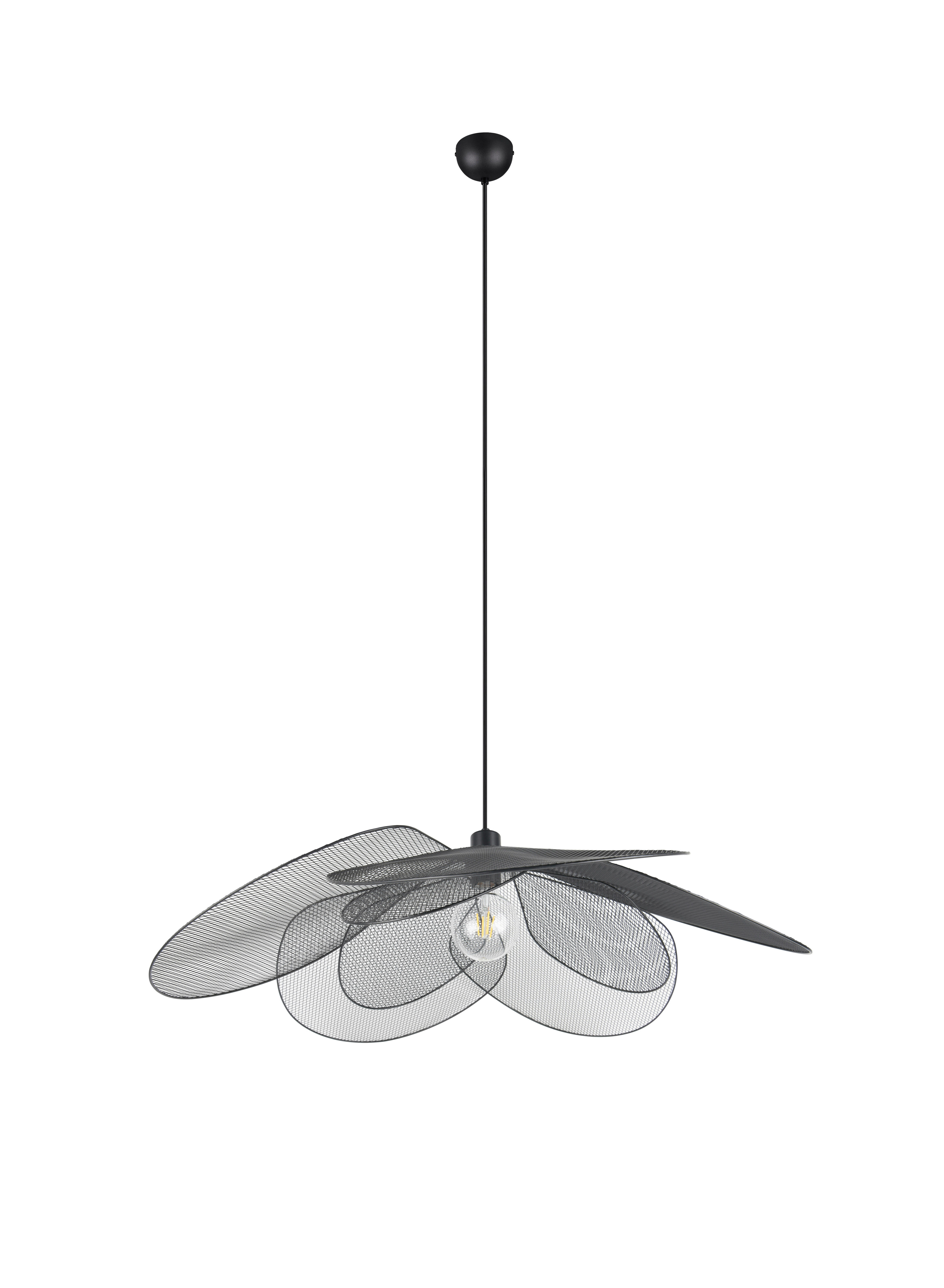 Reality Leuchten Pendelleuchte schwarz Metall H: ca. 150 cm E27 1 Brennstellen Fleure - schwarz (150,00cm) - Reality Leuchten