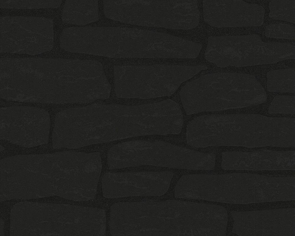 Vliestapete Steinoptik schwarz B/L: ca. 53x1005 cm Vliestapete_1395-11 VW8 - schwarz (53,00/1005,00cm)