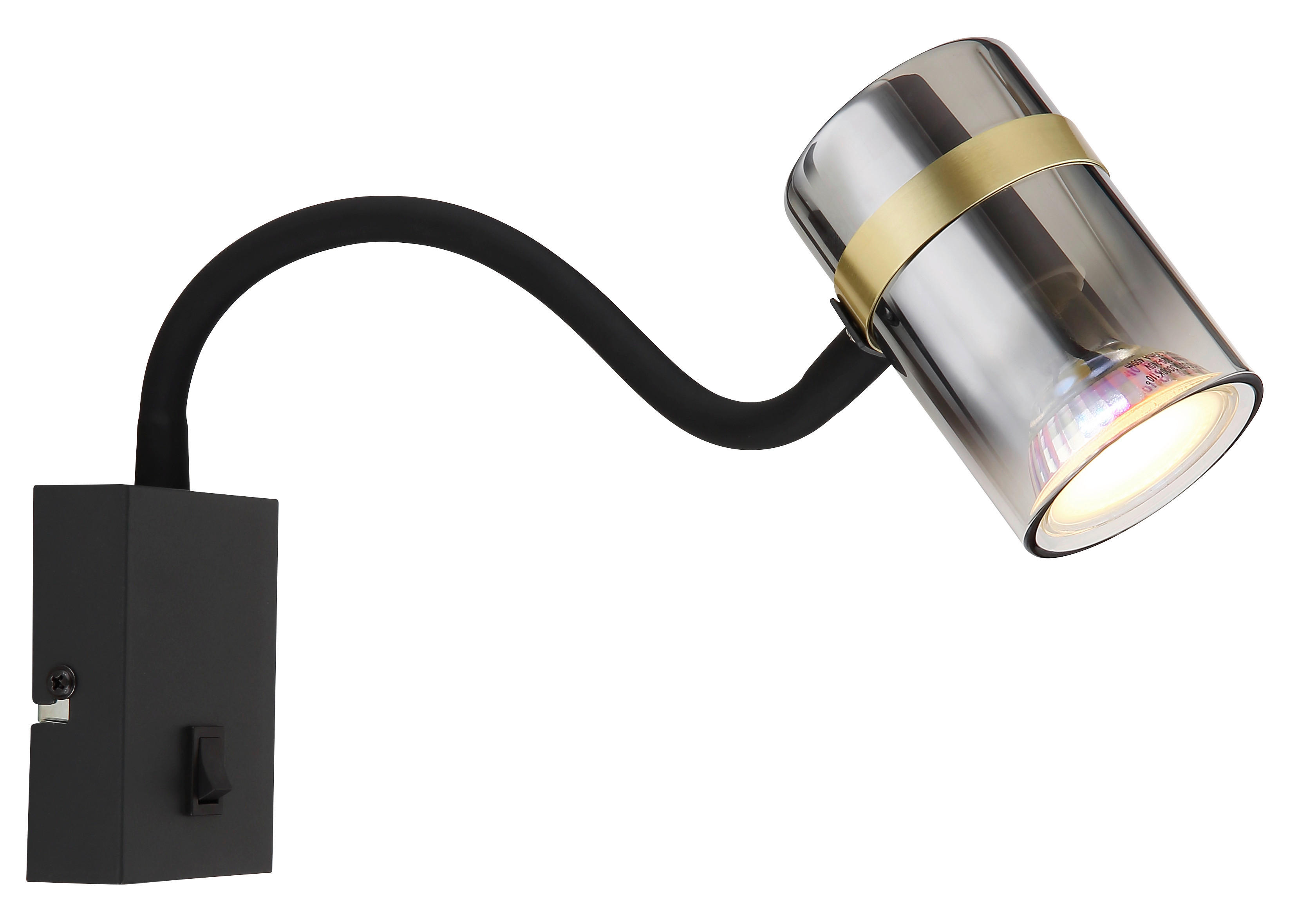 GLOBO Wandleuchte klar schwarz Metall B/H: ca. 7x40,5 cm GU10 1 Brennstellen TRABBY - klar/schwarz (7,00/40,50cm) - GLOBO
