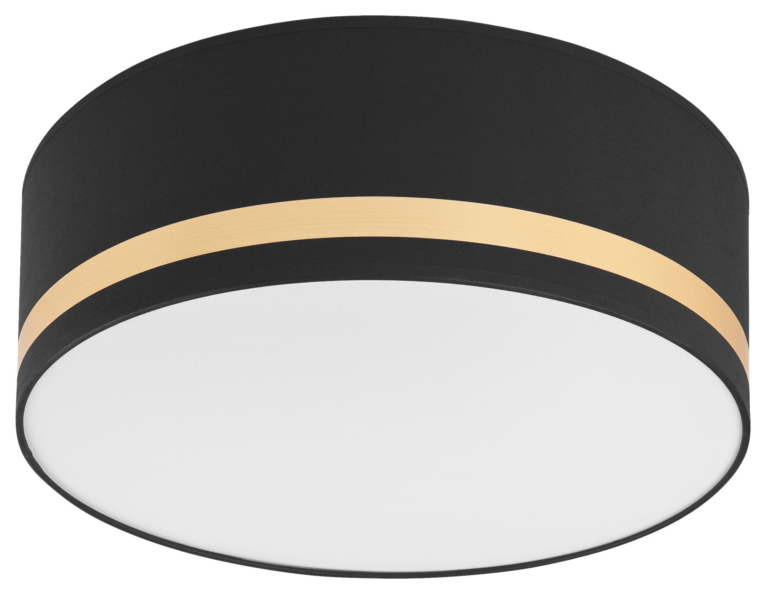 Lamkur Deckenleuchte GLORIA 48222 schwarz gold Kunststoff Textil PVC H/L: ca. 16x35 cm E27 2 Brennstellen Gloria - gold/schwarz (35,00cm) - Lamkur
