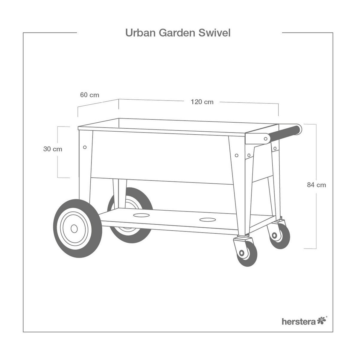 Herstera Garden Kräuterfabrik Swivel anthrazit Metall B/H/T: ca. 60x84x120 cm Swivel - anthrazit (60,00/84,00/120,00cm) - Herstera Garden