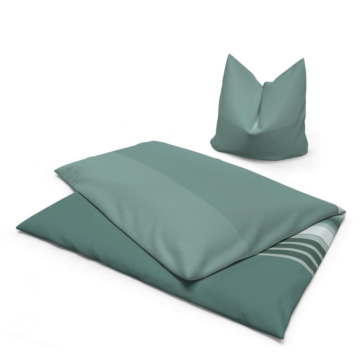 Baumwoll Bettwäsche Renforce Bettwäsche_Renforce Streifen mint - mint (135,00/200,00cm)