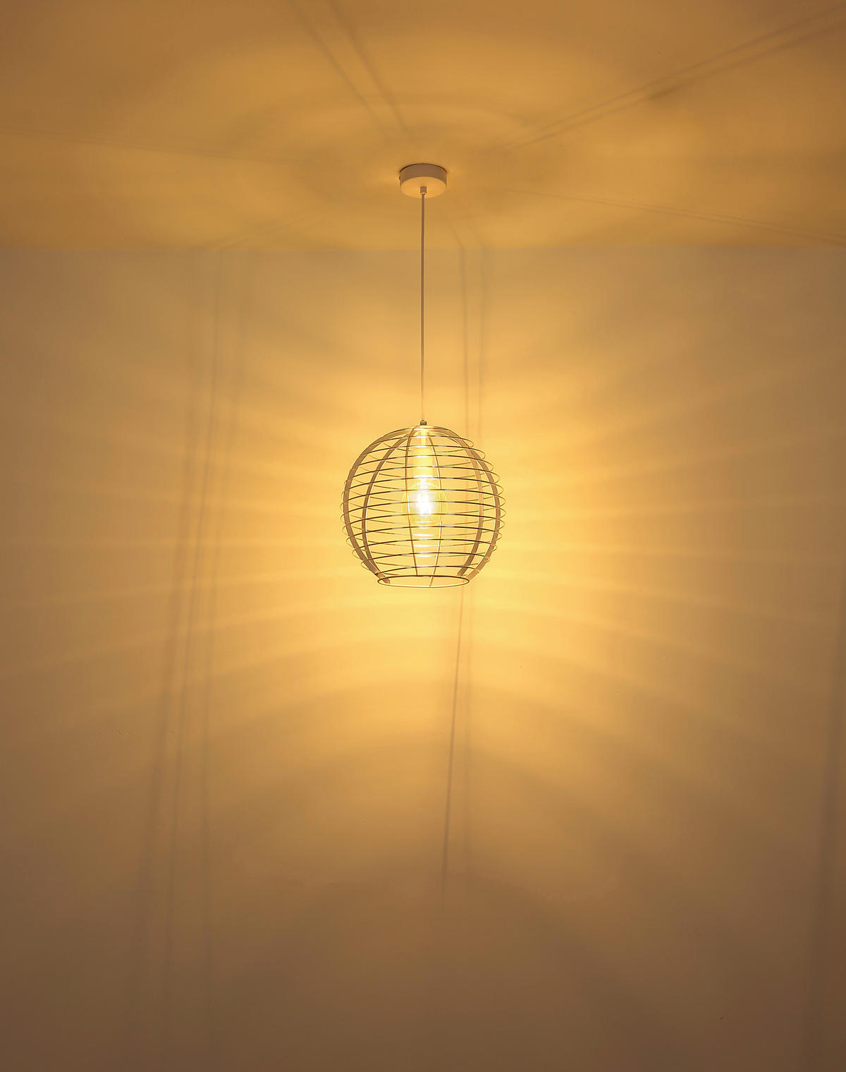 GLOBO Hängeleuchte Chrom weiß Metall Aluminium B/H/L: ca. 40x39,5x40 cm E27 1 Brennstellen Hängeleuchte-Nesa - weiß/Chrom (40,00/40,00/39,50cm) - GLOBO