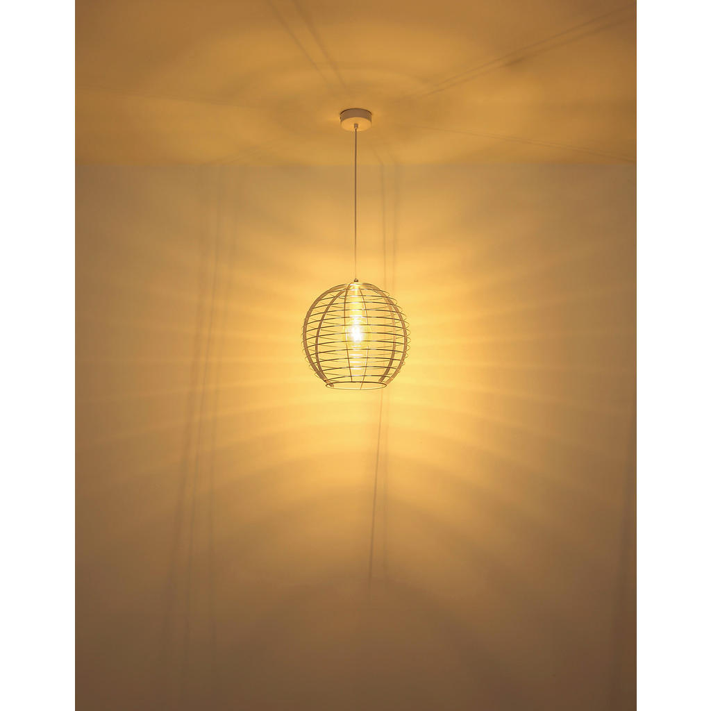 Thumbnail - GLOBO Hängeleuchte Chrom weiß Metall Aluminium B/H/L: ca. 40x39,5x40 cm E27 1 Brennstellen