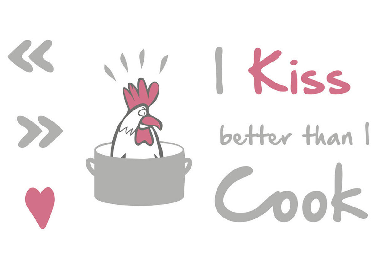 Komar Wandtattoo I kiss better than Sprüche I kiss better than B/L: ca. 50x70 cm I kiss better than - (50,00/70,00cm) - Komar