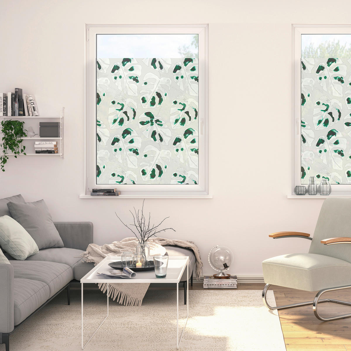 LICHTBLICK Fensterfolie Monstera Blätter Monstera grün B/L: ca. 100x130 cm Monstera - grün (100,00/130,00cm) - LICHTBLICK