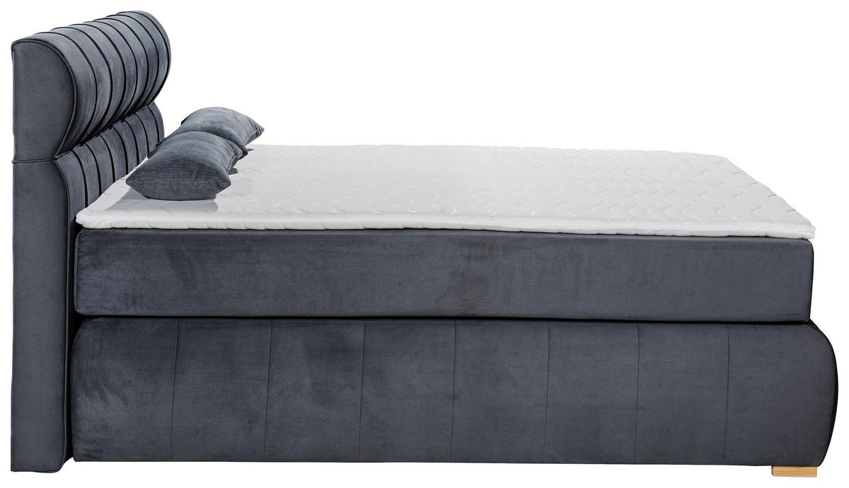 Boxspringbett Sorrent dunkelgrau Microfaser Liegefläche B/L: ca. 180x200 cm Sorrent - dunkelgrau (190,00/115,00/215,00cm)