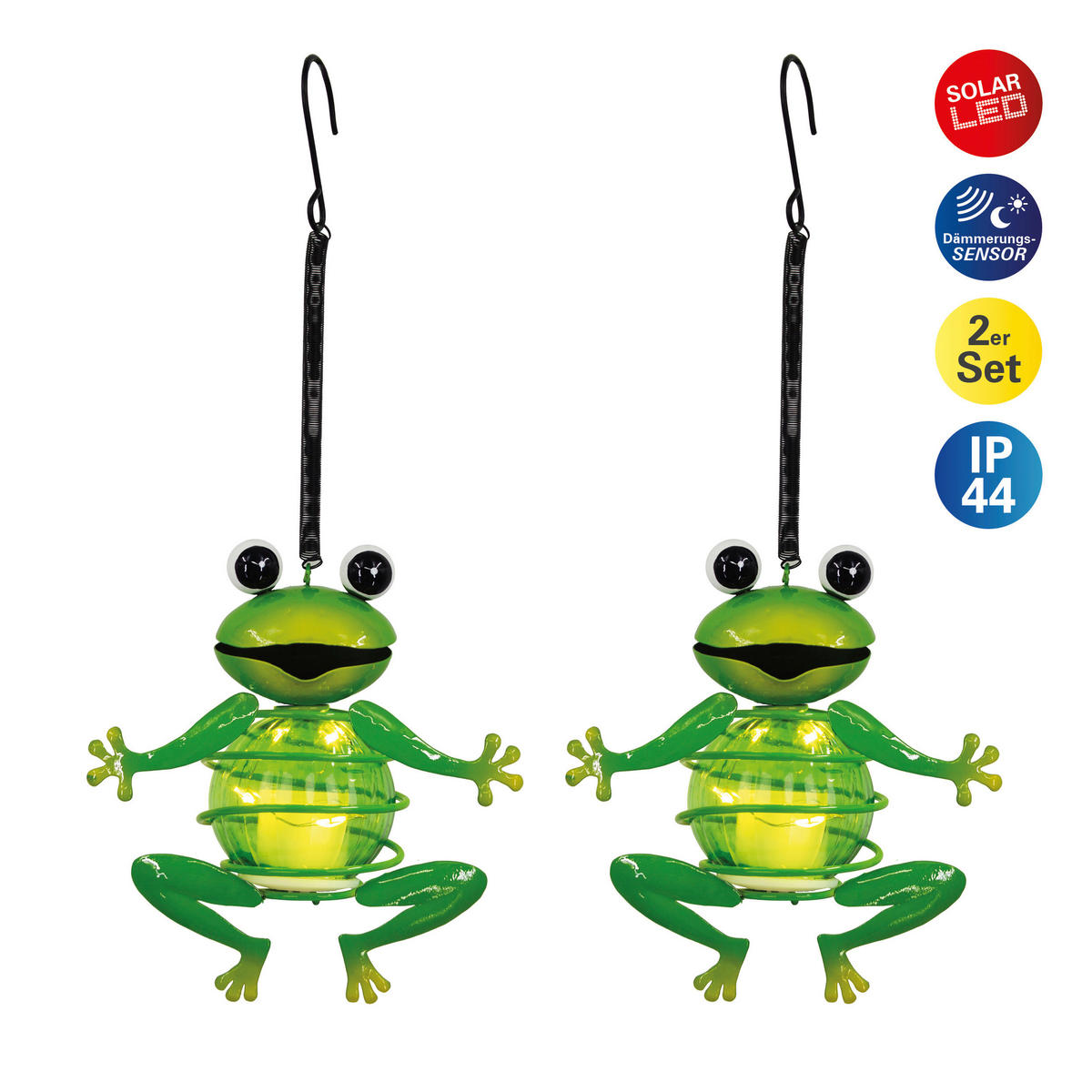 LED-Dekoartikel 5316617 grün Metall Kunststoff B/H/T: ca. 5,5x20x12 cm Frosch - grün (5,50/20,00/12,00cm) - Näve Leuchten